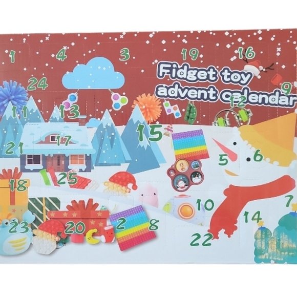 Fidget Bubble Push Pop Christmas Advent Calendar Red Snowman 25 Days of Fun! - Picture 2 of 2